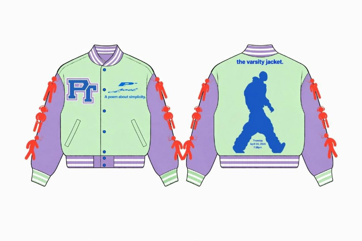Design inspiration — example of front, back and sleeve artwork placement for a custom varsity jacket